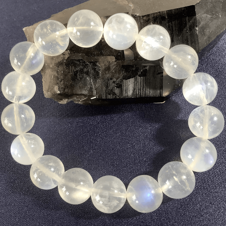 ■ブルームーンストーン【タンザニア産】 天然石ブレスレット 丸玉Φ12mm