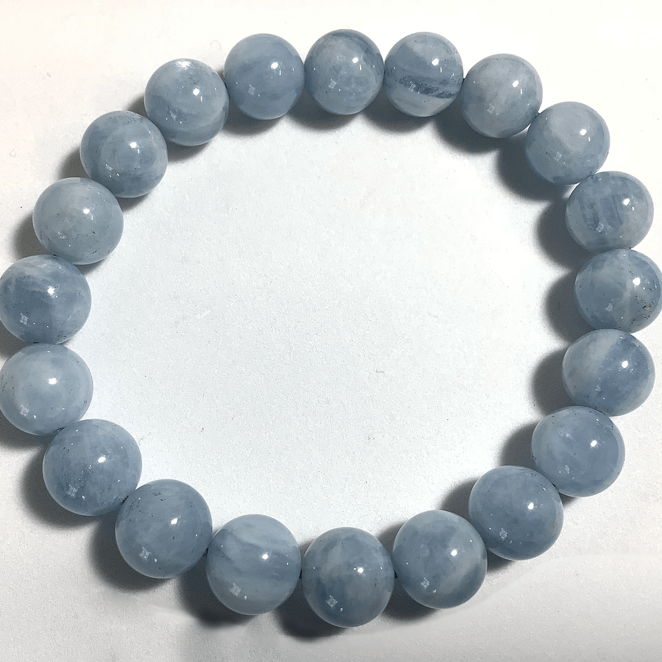 アクアマリン【ブラジル産】 天然石ブレスレット 丸玉Φ10mm